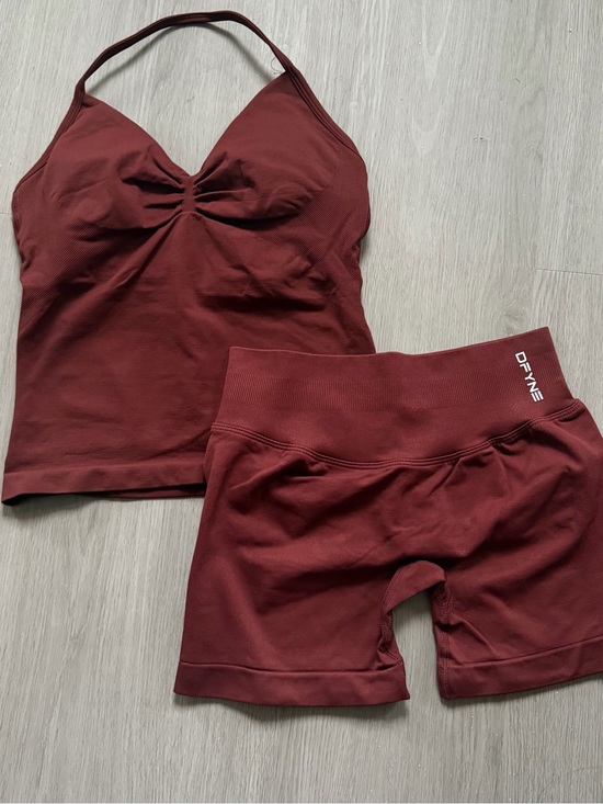 Dfyne Pants - DFyne brown/copper impact sports bra and shorts set
